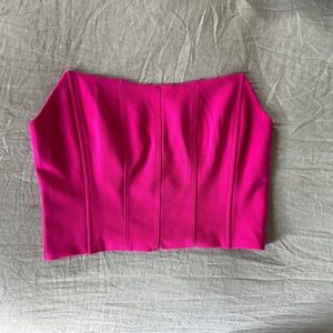 Nasty Gal Fuchsia corset style Strapless Top M